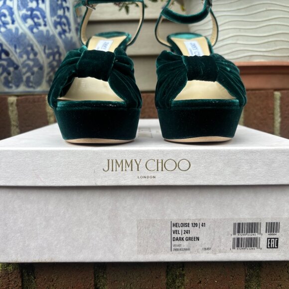 Jimmy Choo Heloise Heels Platform Sandals Women's Size 11 US / 41 EU *fits 10 US - Picture 9 of 11